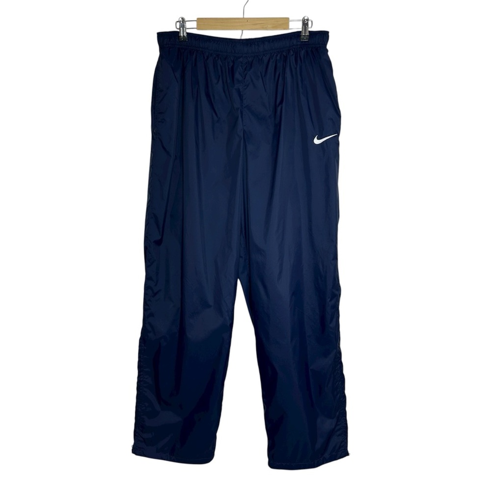 Vintage Nike Track Jogging Nylon Linen Sweatpants Elastic Adjustable Waist XL